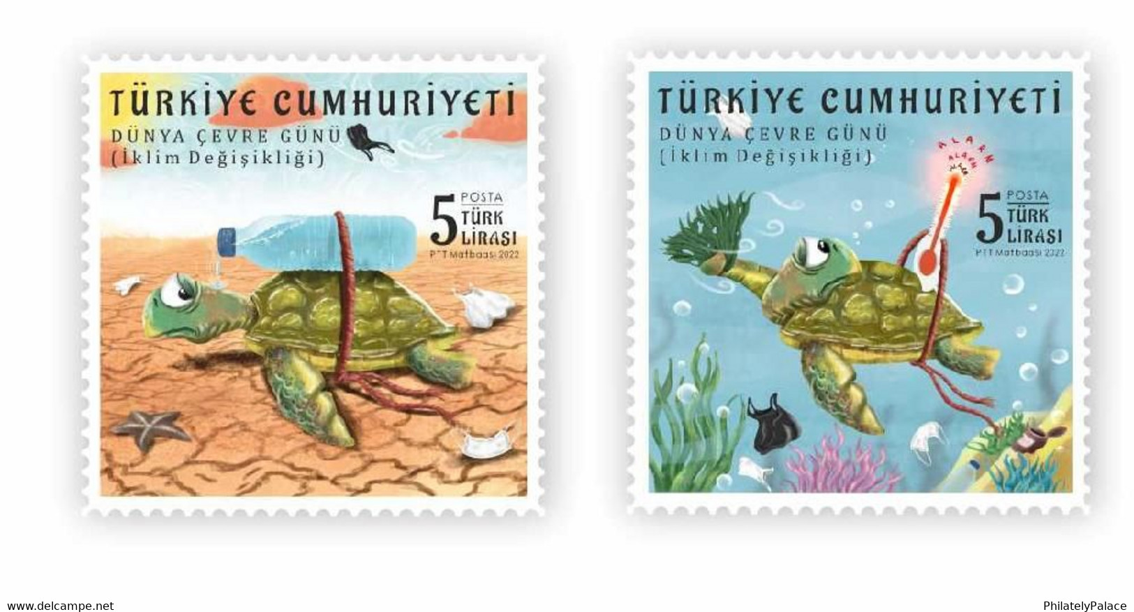 TURKEY New 2022 *** WORLD ENVIRONMENT DAY , CLIMATE CHANGE , TURTLE ,TORTOISE , MUSHROOM, NATURE MNH (**) - Other & Unclassified