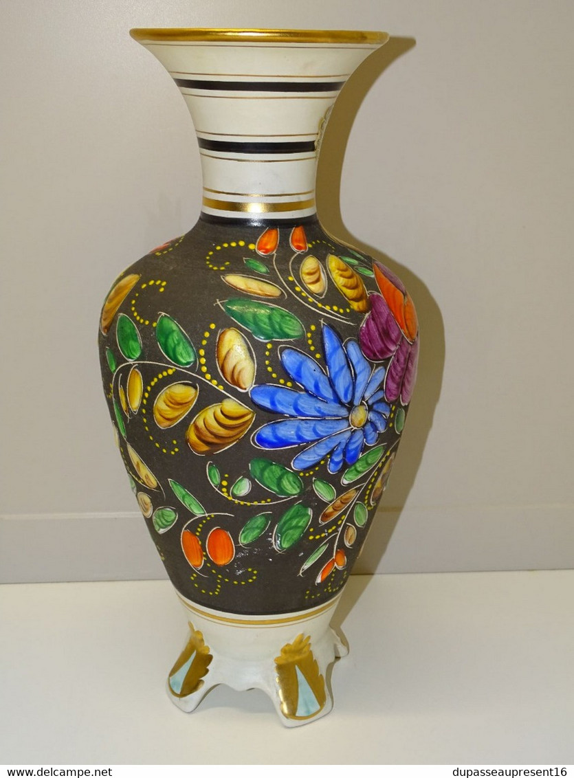 *GRAND VASE CERAMIQUE D'ART HB QUAREGNON BEQUET VINTAGE PEINT MAIN COLLECTION  E