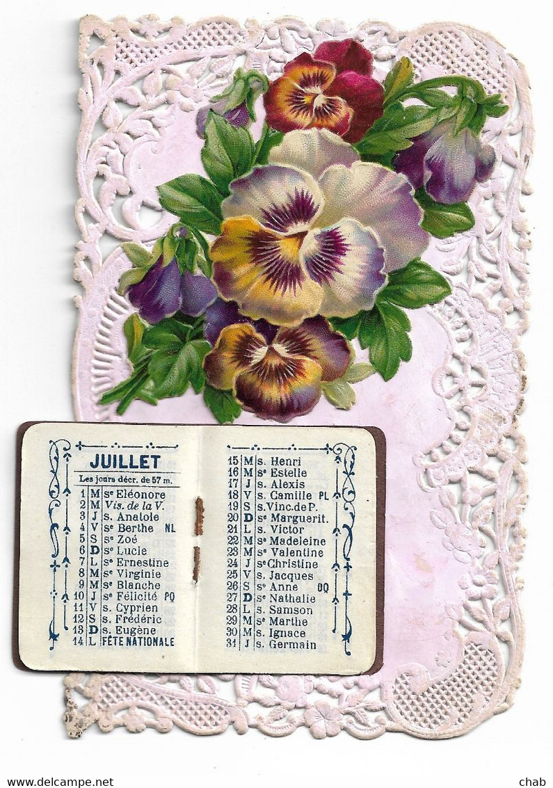 Belle C.p.a, Ajouré + Ajoutis Avec Un Calendrier Complet De 1913 -- Calendrier - CARTE FANTAISIE -- Fleurs -- Ajoutis - Kleinformat : 1901-20