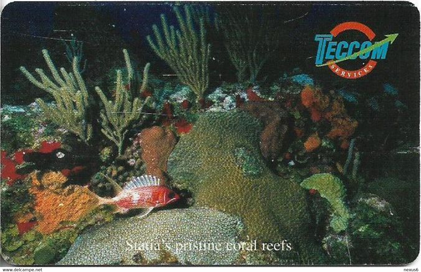 St. Eustatius (Antilles Netherlands) - Teccom (Chip) - Statia's Pristine Coral Reefs, 2000, 10$, Used - Antilles (Netherlands)