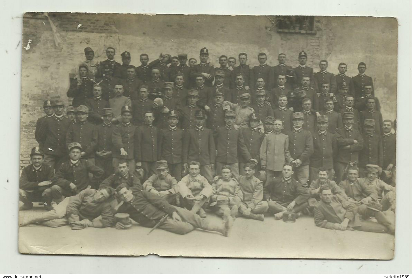 GRUPPO MILITARI ITALIANI IN POSA PER FOTO - PREMIATO STAB.TO FOTOGRAFICO FERRARA - NV FP - Sonstige & Ohne Zuordnung