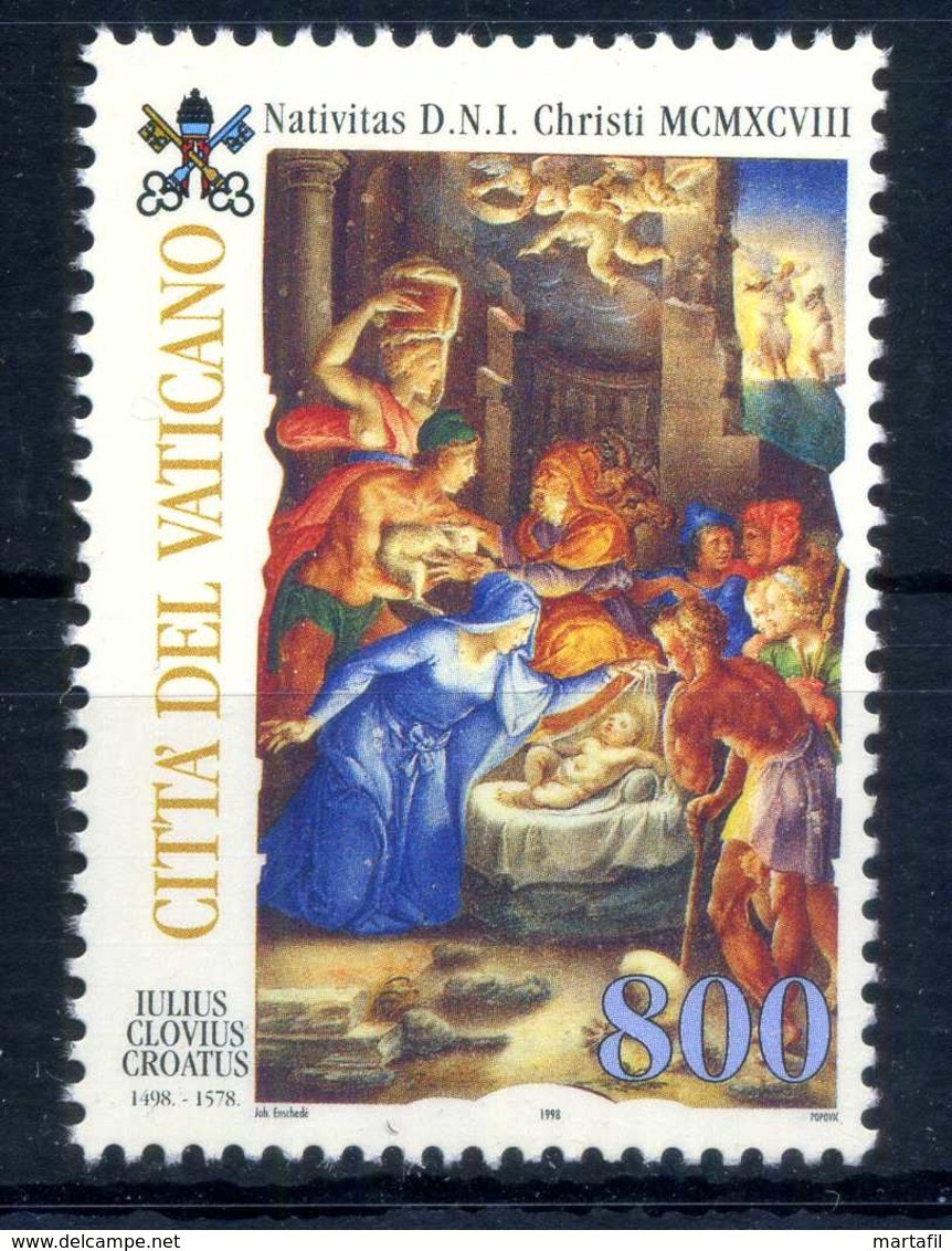 1998 VATICANO SET MNH ** Natività Natale Em. Congiunta Croazia - Neufs