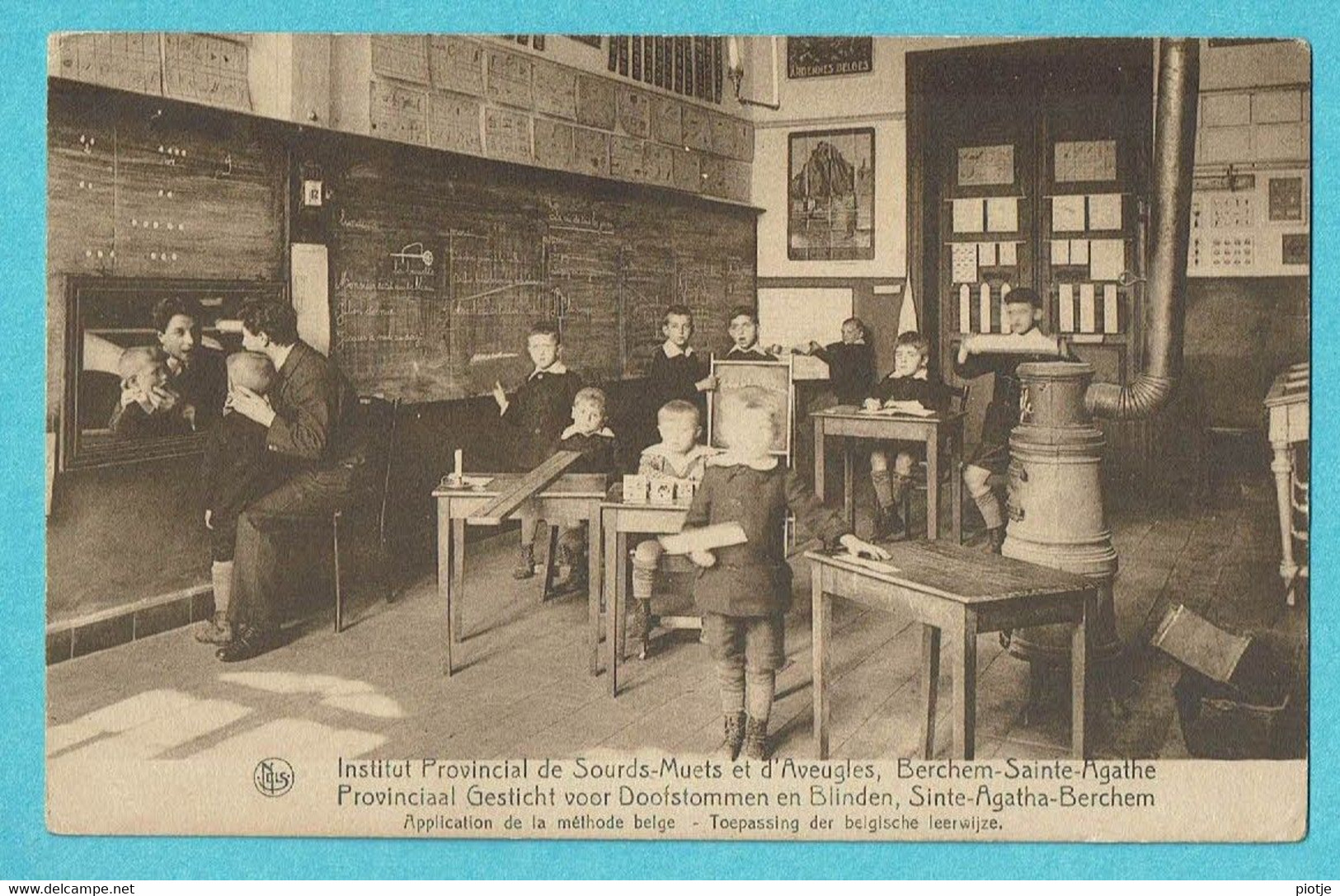 * Sint Agatha Berchem Ste Agathe (Brussel - Bruxelles) * (Nels, Ern Thill) Institut Provincial Sourds Muets école Classe - Berchem-Ste-Agathe - St-Agatha-Berchem