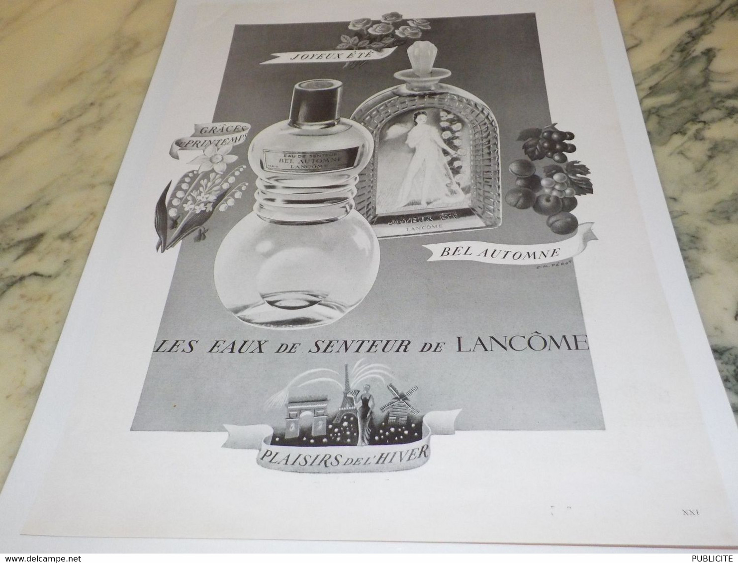 ANCIENNE PUBLICITE LES EAUX DE SENTEUR DE LANCOME  1949 - Non Classés