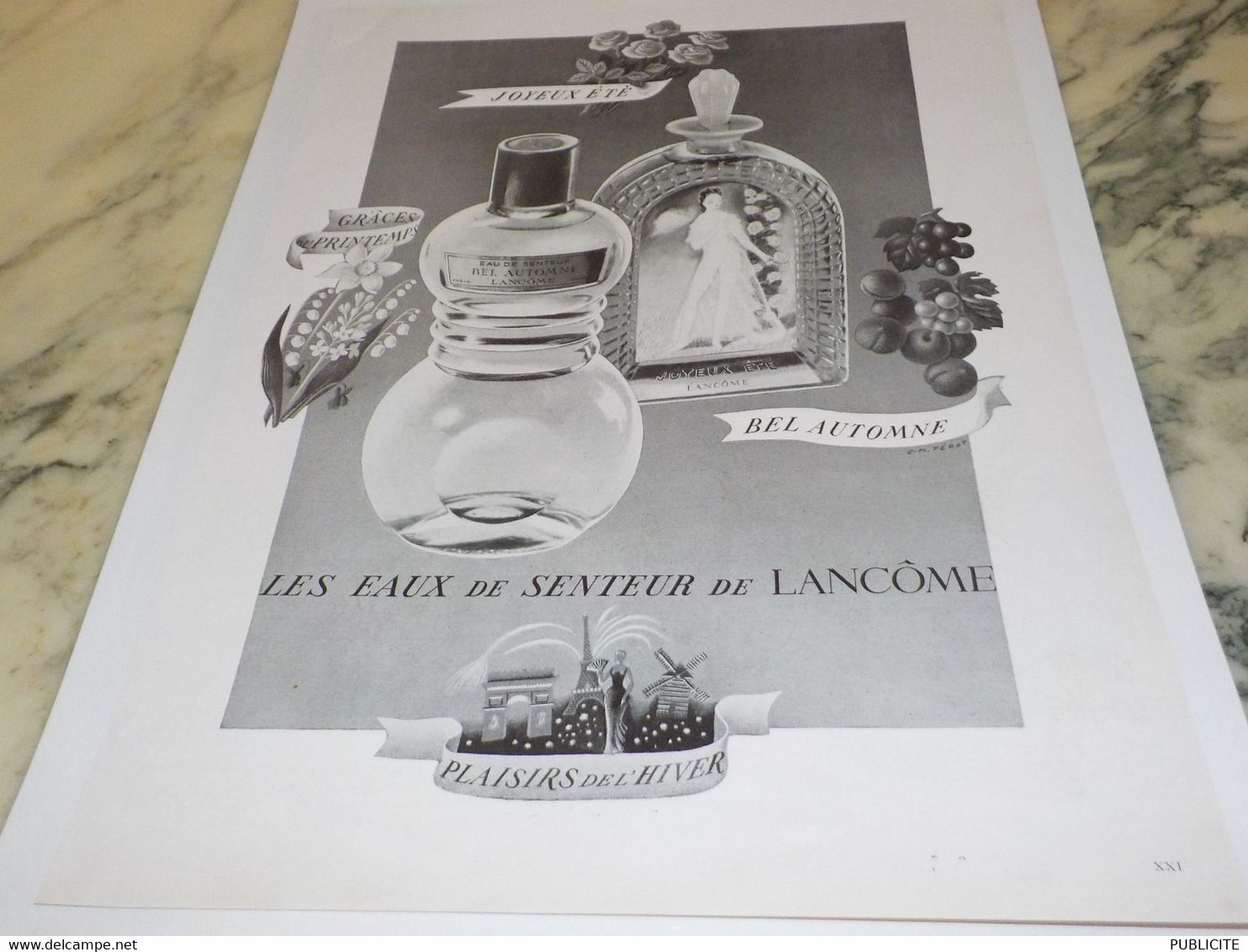 ANCIENNE PUBLICITE LES EAUX DE SENTEUR DE LANCOME  1949 - Unclassified