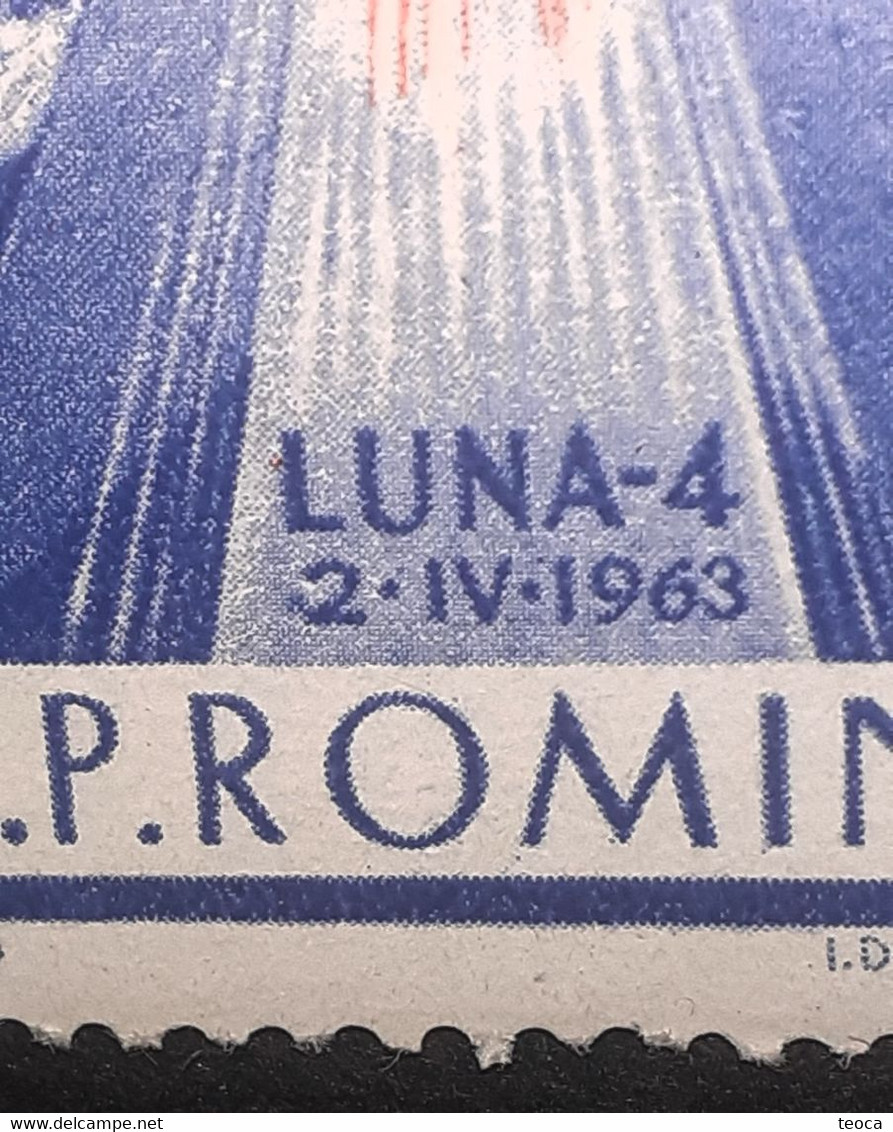 Stamps Errors Romania 1963 # Mi 2143 Printed In Full Circle Before The Number 2, Space Cosmos  Luna 4 - Variedades Y Curiosidades