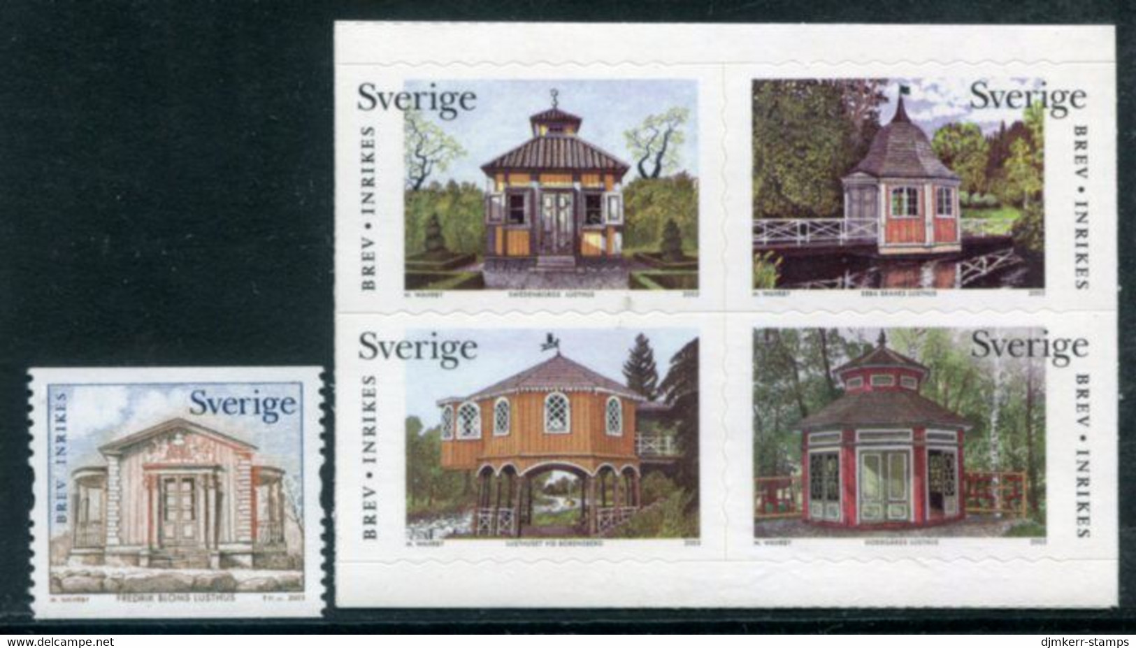SWEDEN 2003 Garden Houses Coil And Booklet Stamps  MNH / **.  Michel 2355-59 - Unused Stamps