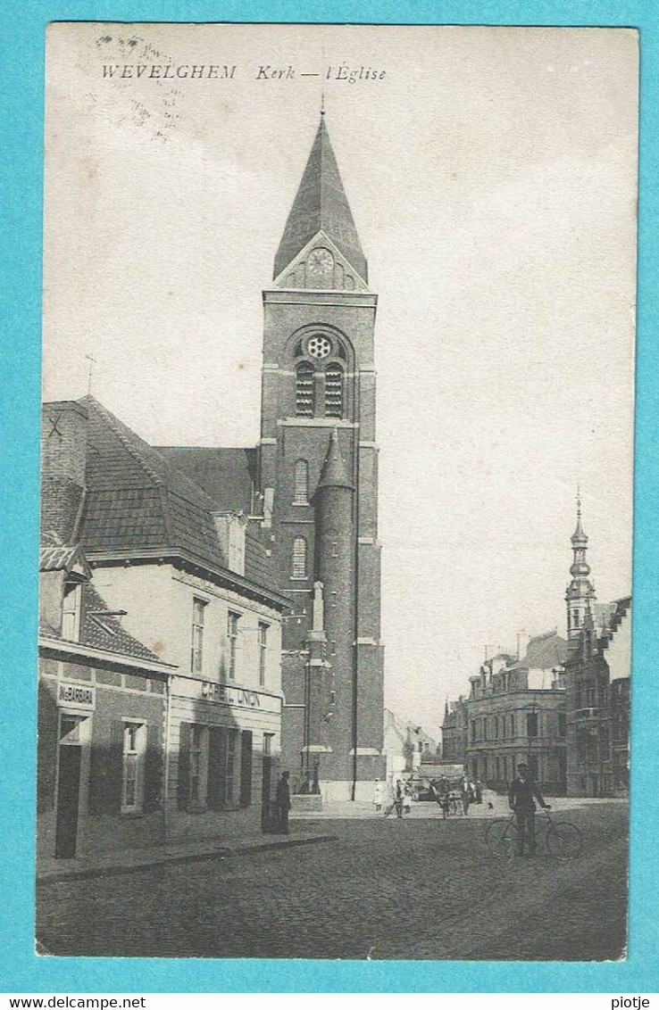 * Wevelgem - Wevelghem (West Vlaanderen) * Kerk, église, Church, Kirche, Vélo, Caflé L'union, Ms. Barbara, Old - Wevelgem