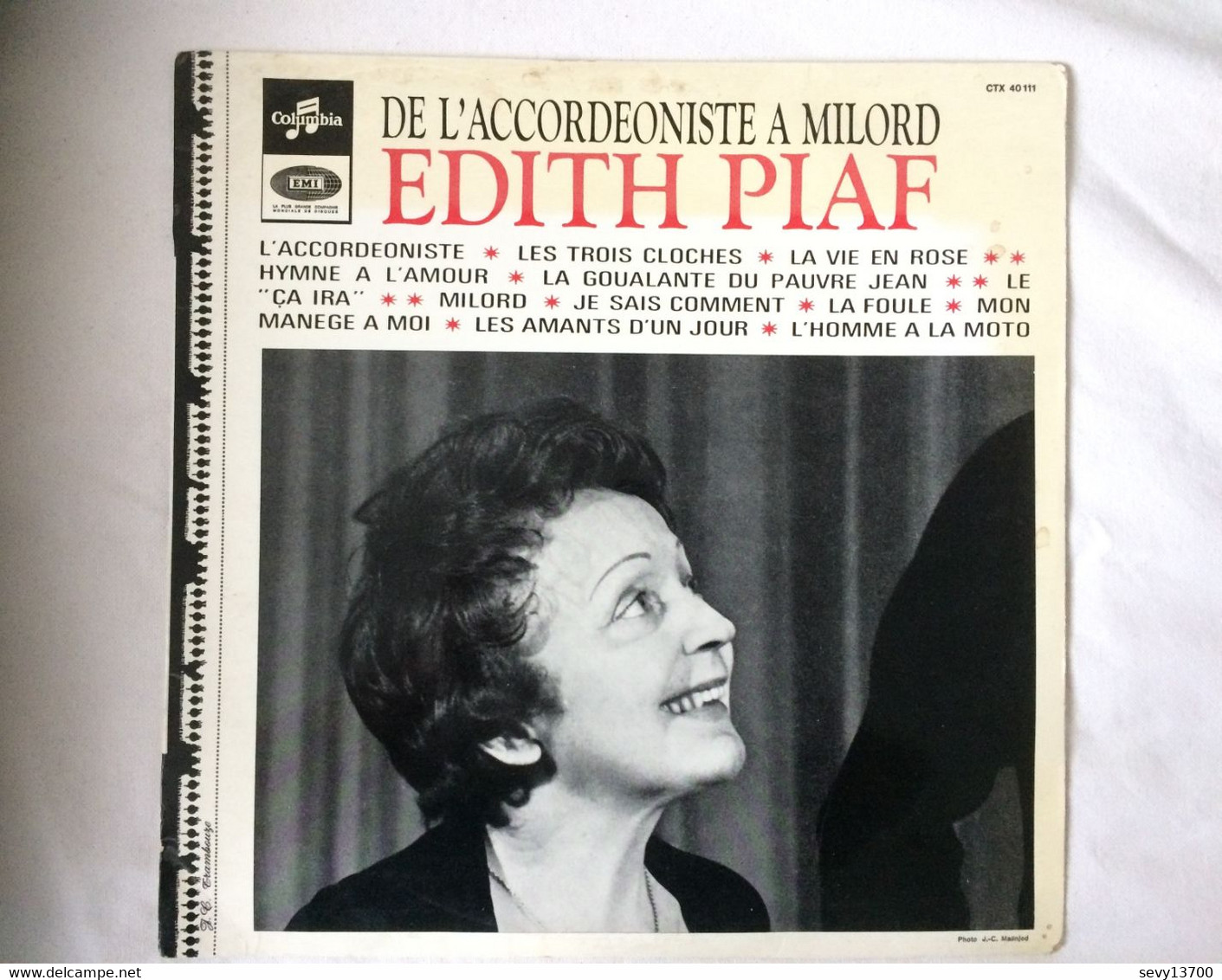 Disques 33 Tours Edith Piaf - De L'accordéoniste à Milord - Other - French Music