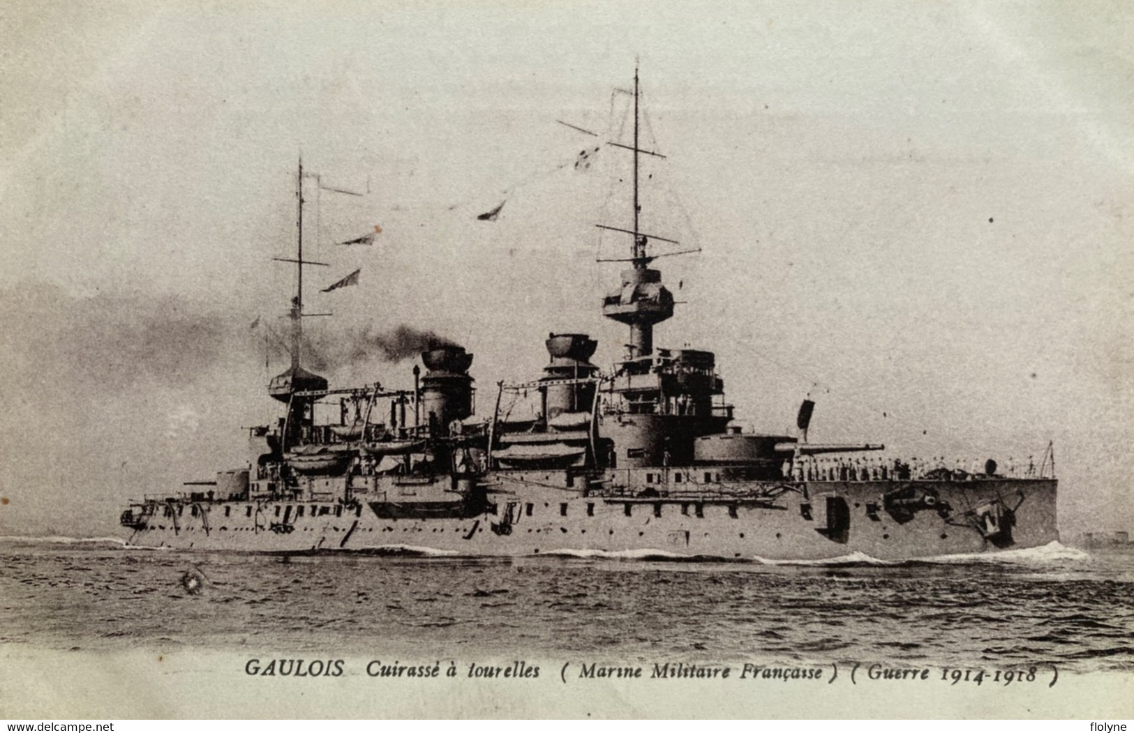 Bateau - Le Cuirassé à Tourelles GAULOIS - Marine Militaire Française - Militaria - Guerre