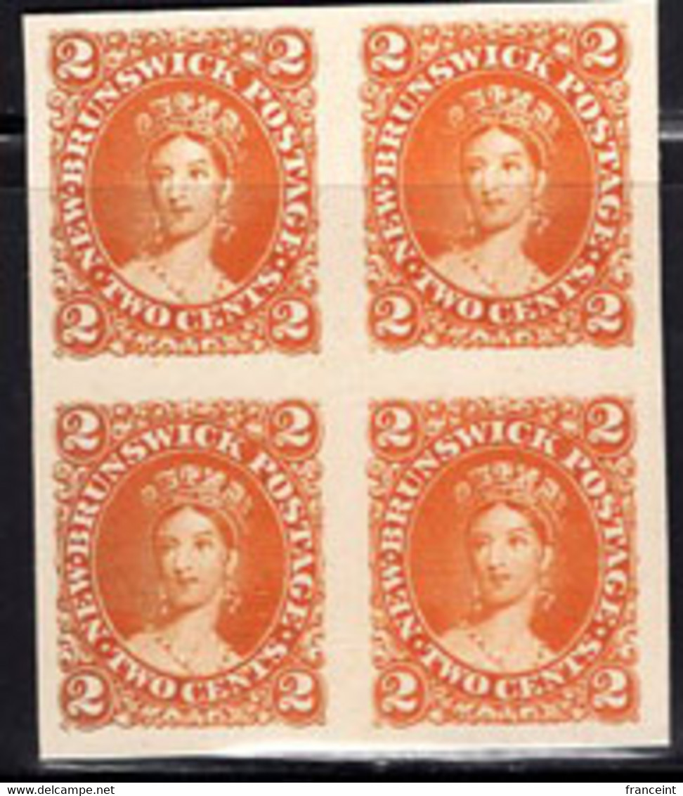 NEW BRUNSWICK(1860) Victoria. Proof Bl/4 On Card Stock. Scott No 07. - Sonstige & Ohne Zuordnung