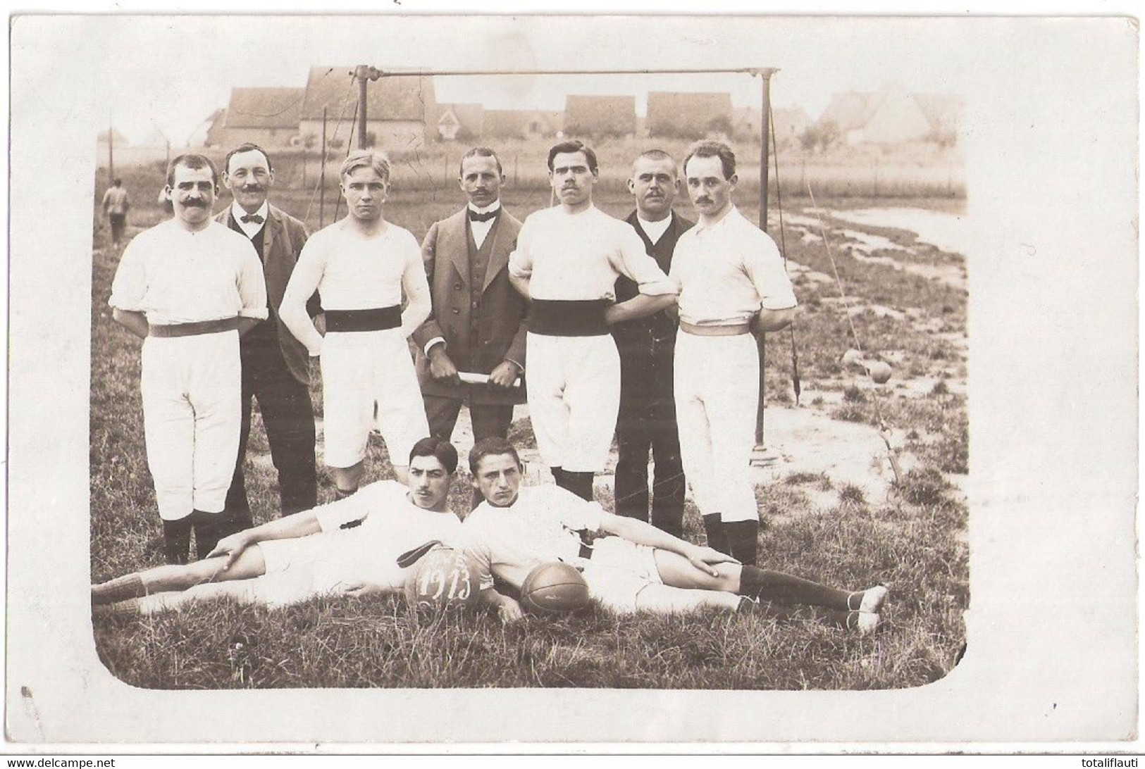 Sportgruppe SCHLEUDERBALL T.V.E Gelaufen 31.3.1914 Als Soldatenkarte FRANKENTHAL Pfalz Original Private Fotokarte - Frankenthal