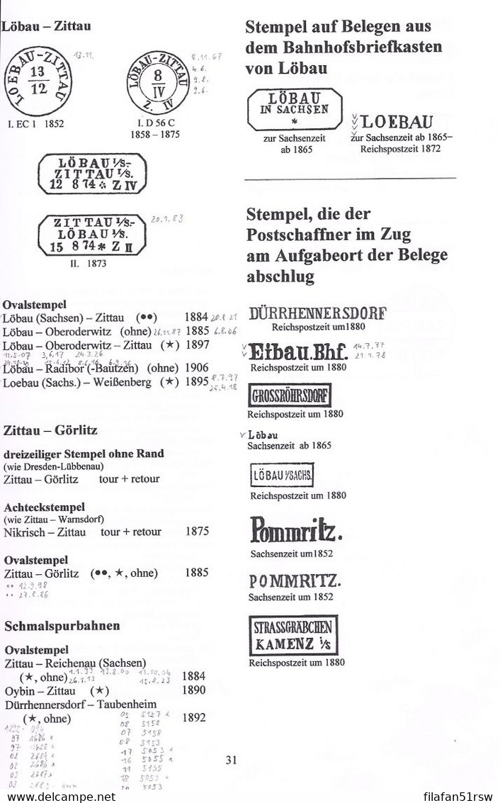 Postanstalten In Der Sächsischen Oberlausitz Und Deren Briefstempel Bis 1900 - Philately And Postal History