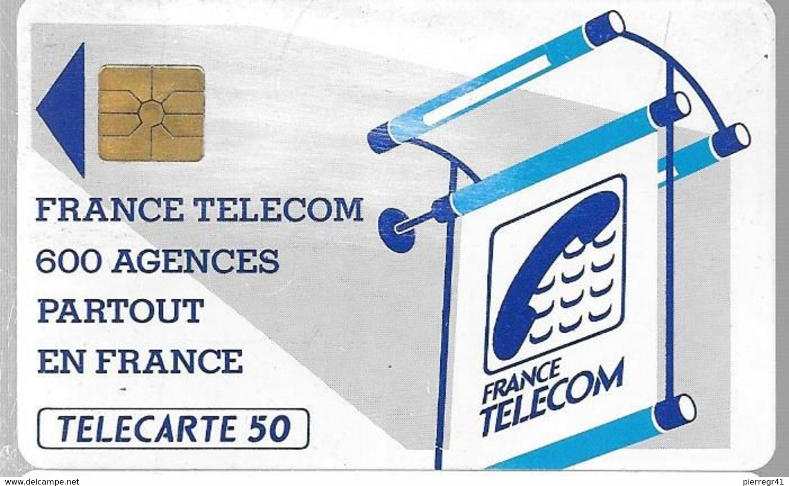 CARTE-PUBLIC-600 AGENCES-50U-Te51,686.2-GEM-Trait +Court En Bas -N° B1411A-UTILISE-TBE-RARE - “600 Agences”