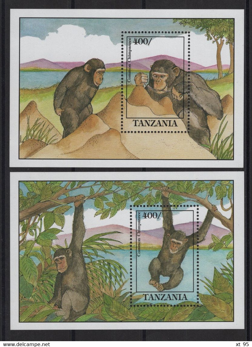 Tanzanie - BF N°152 + 153 - Faune - Singe - Cote 12€ - ** Neufs Sans Charniere - Tanzania (1964-...)