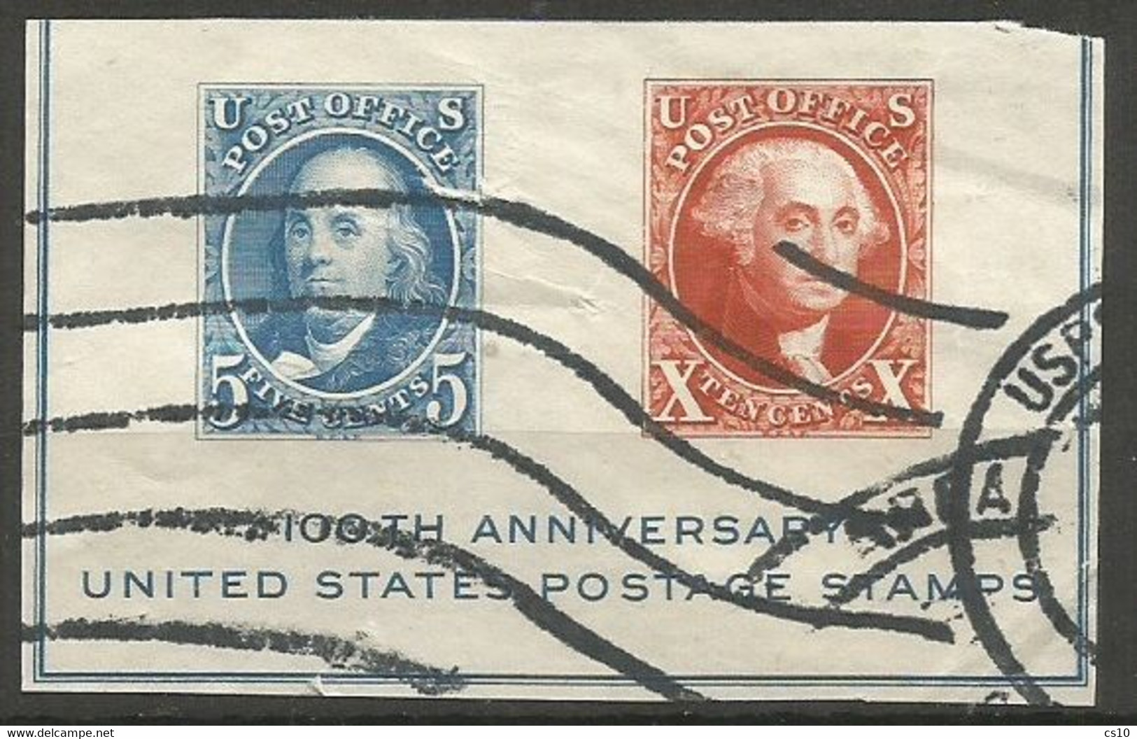 USA 1947 CIPEX Franklin Washington  - SC.# 948a/b Cpl 2v Set From S.Sheet - George Washington