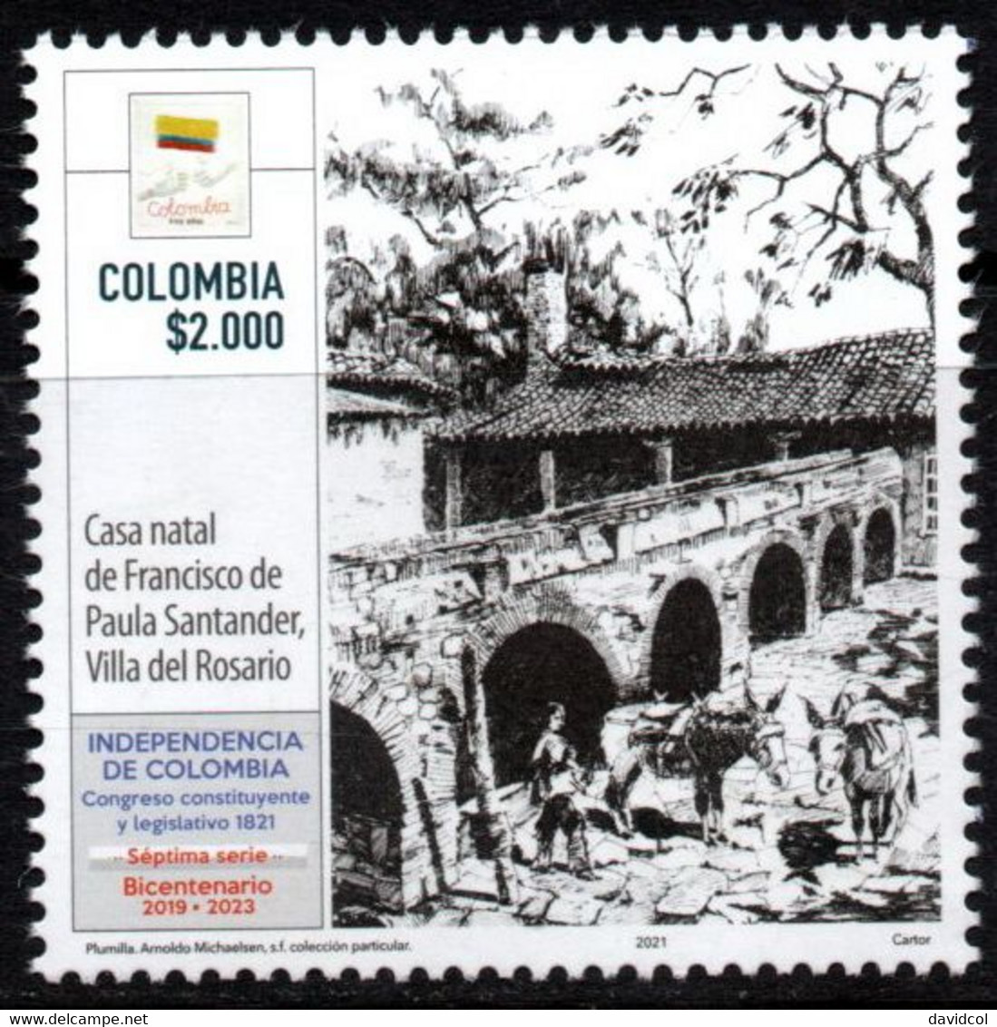 06D-KOLUMBIEN - 2021 -MNH- SANTANDER'S HOUSE - CONSTITUENT AND LEGISLATIVE CONGRESS 1821 - Colombia