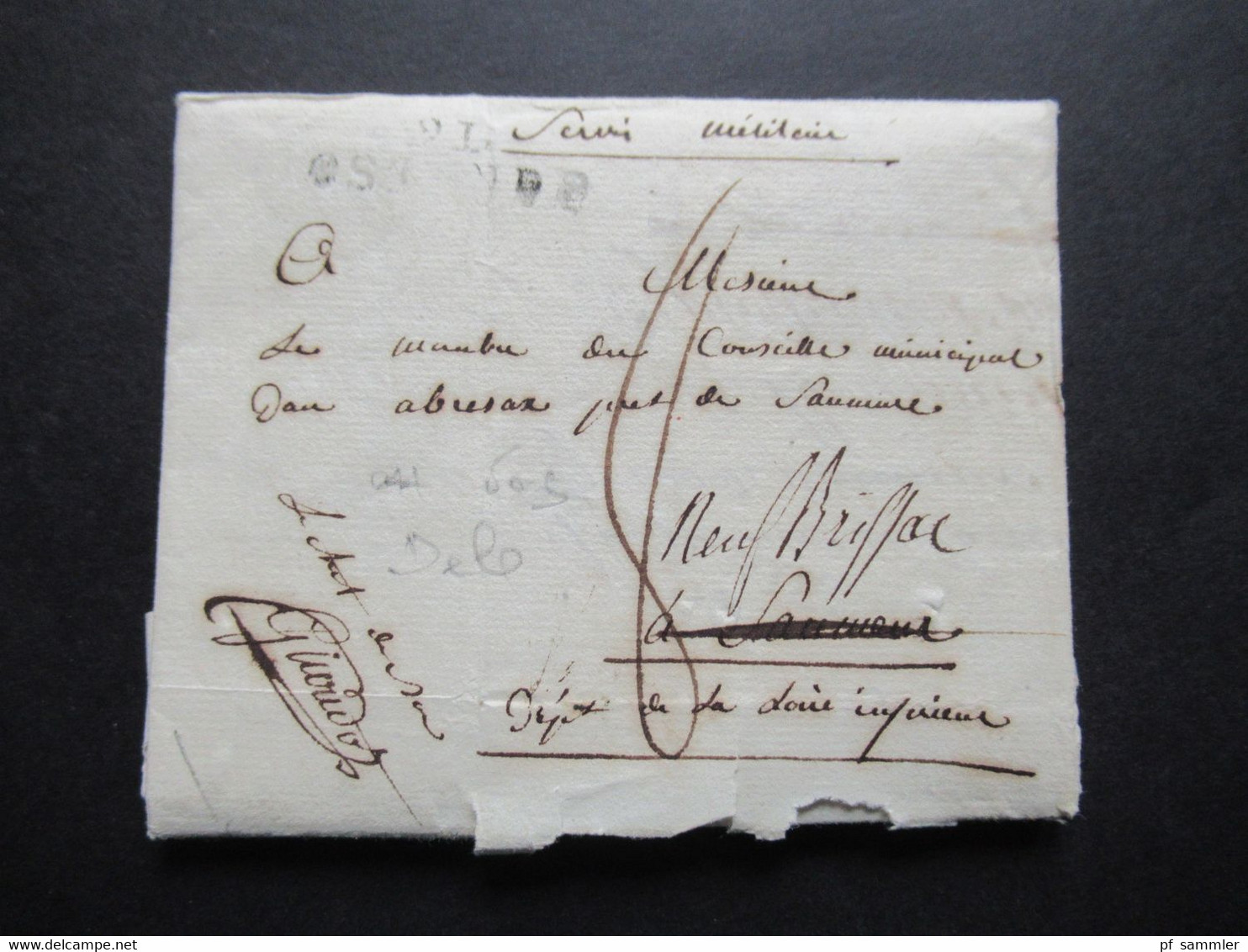 Frankreich 1806 Departement Conquis 91 Ostende Handschriftlich Service Militaire / Armée  Brief Doppelt Verwendet! - 1792-1815 : Departamentos Conquistados