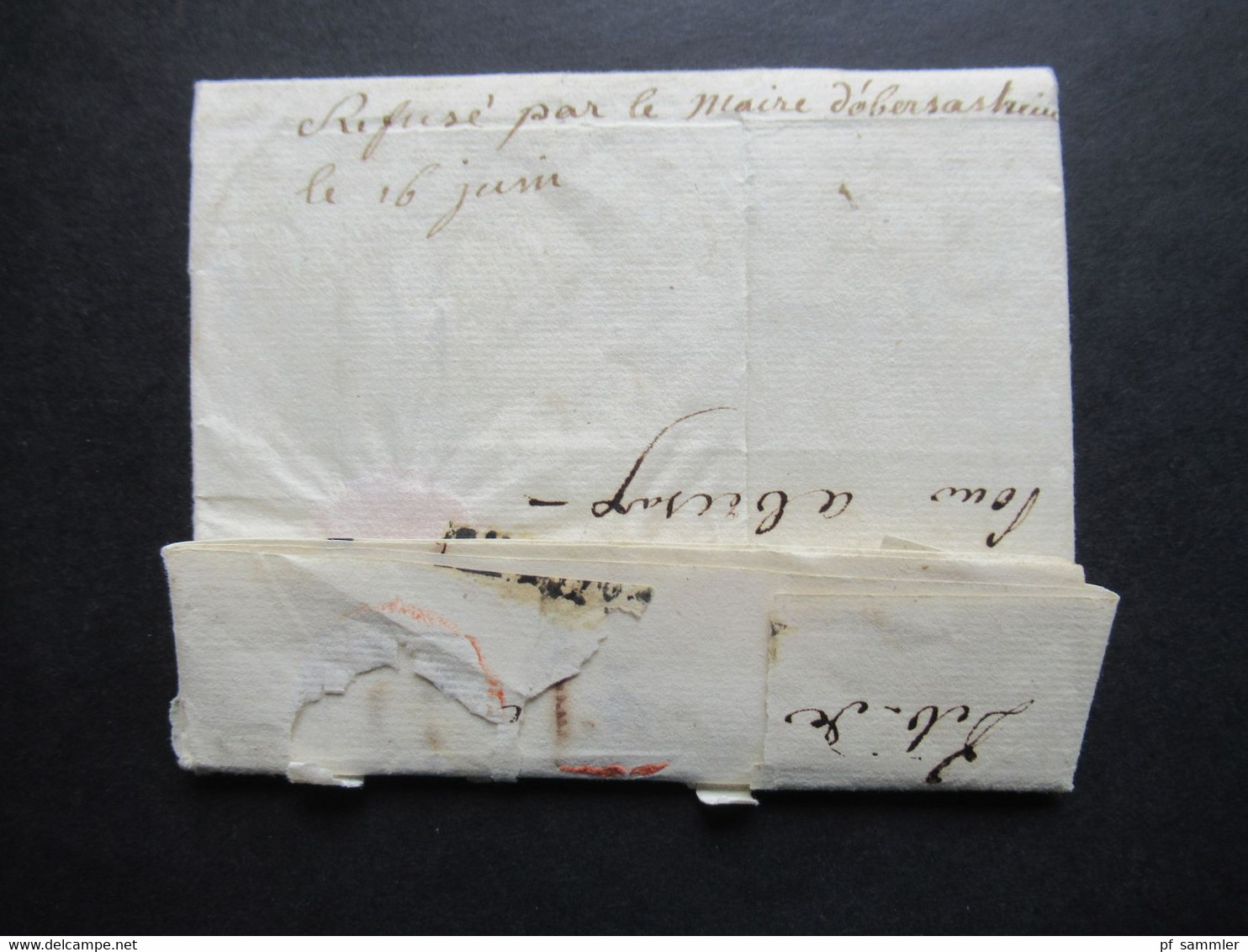 Frankreich 1806 Departement Conquis 91 Ostende handschriftlich Service Militaire / Armée  Brief doppelt verwendet!