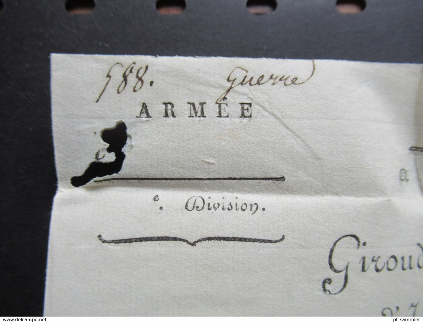 Frankreich 1806 Departement Conquis 91 Ostende handschriftlich Service Militaire / Armée  Brief doppelt verwendet!