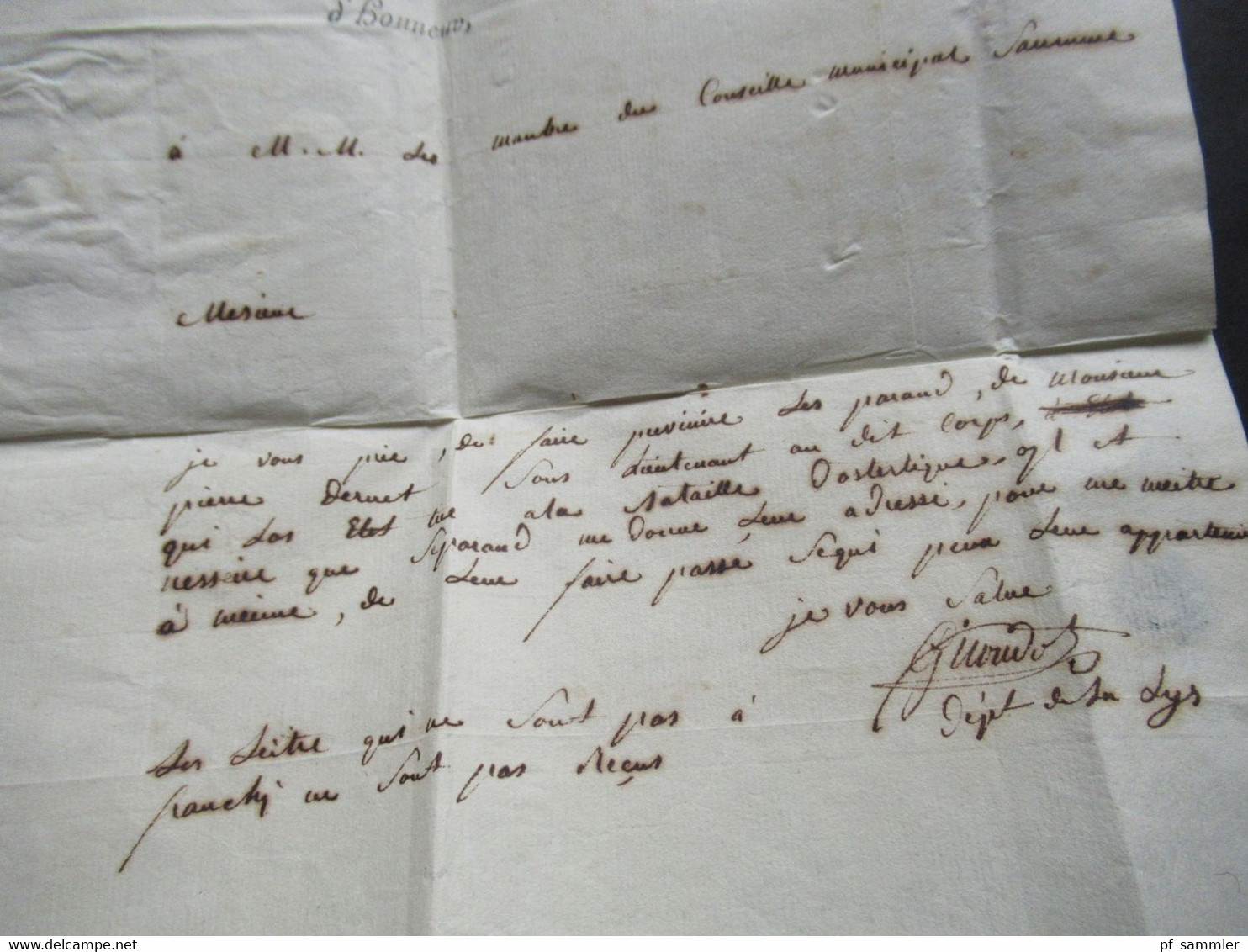 Frankreich 1806 Departement Conquis 91 Ostende handschriftlich Service Militaire / Armée  Brief doppelt verwendet!