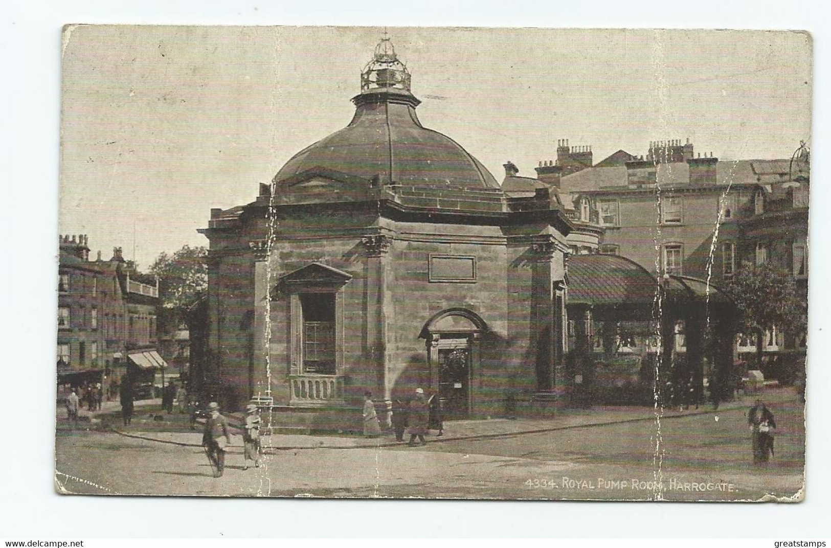 Yorkshire Harrogate Royal Pump Room Posted 1927  Multiple Creases Nice Old Card - Harrogate