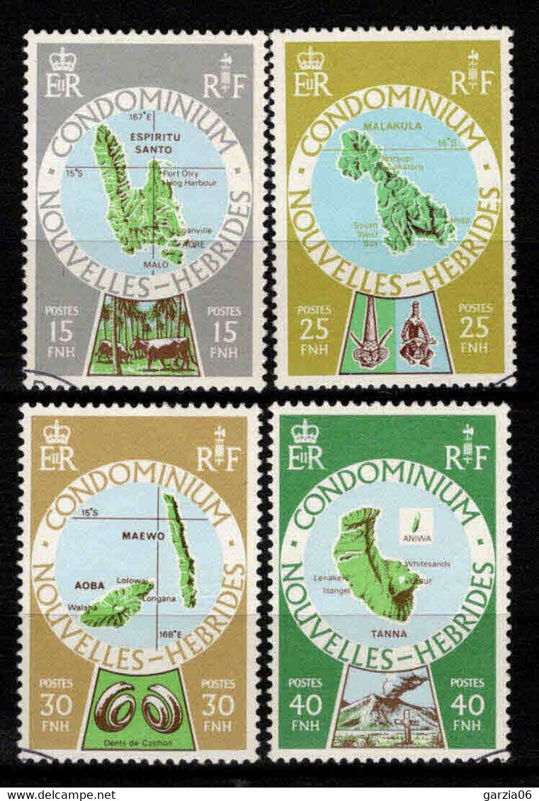 Nouvelles Hébrides - 1977 - Cartographie Des Iles  -  N° 497/499/500/502-  Oblit - Used - Used Stamps
