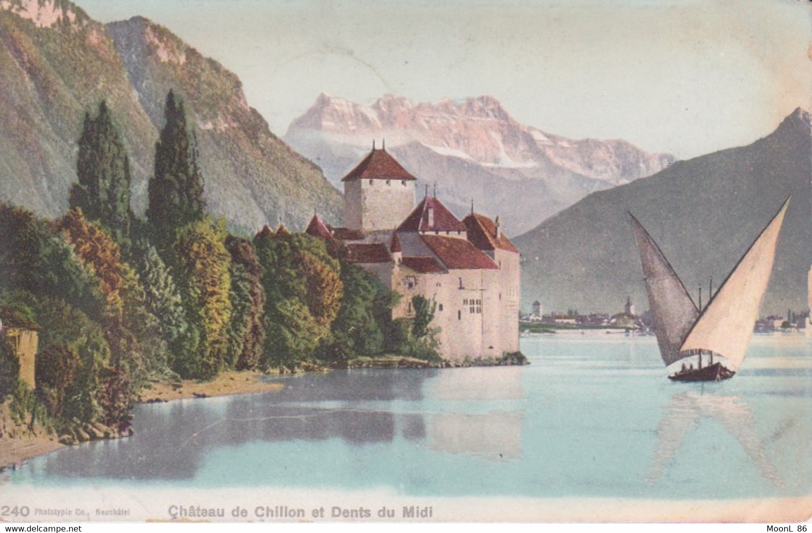 SUISSE -  VEYTAUX - CHATEAU DE CHILLON -  ET DENTS DU MIDI - Veytaux