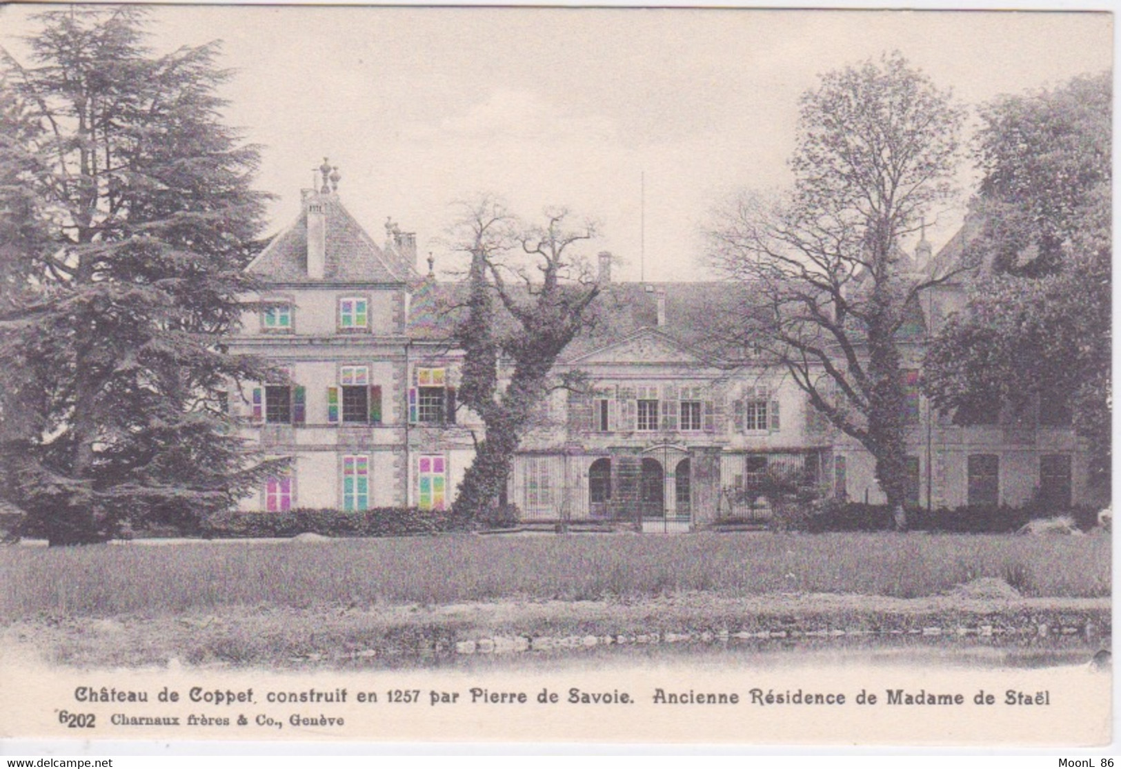 SUISSE - CANTON VAUD - CHATEAU DE COPPET - CONSTRUIT EN 1257 ANCIENNE RESIDENCE MME STAEL - Coppet