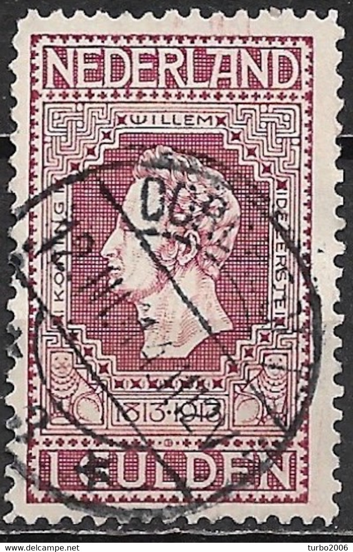 Langebalkstempel DORDRECHT 3 Op 1913 Jubileumzegels 1 Gulden Wijnrood Lijntanding 11½ : 11 NVPH 98 A - Poststempels/ Marcofilie