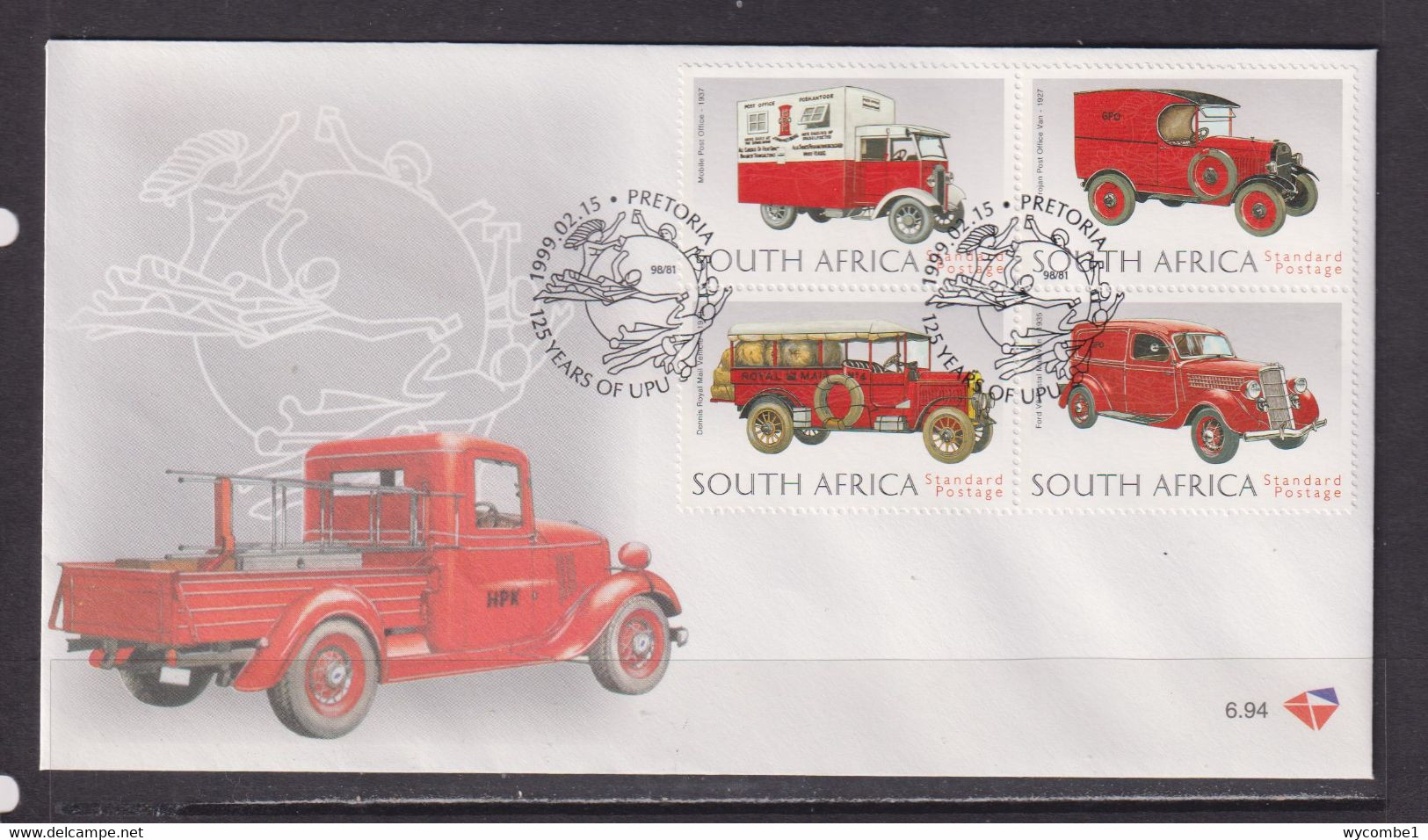 SOUTH AFRICA - 1999 UPU FDC As Scan - Covers & Documents