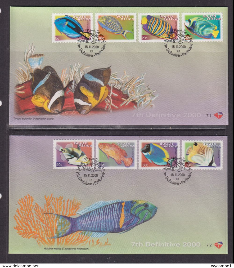 SOUTH AFRICA - 2000 Fish Definitives FDC X 3 As Scans - Storia Postale