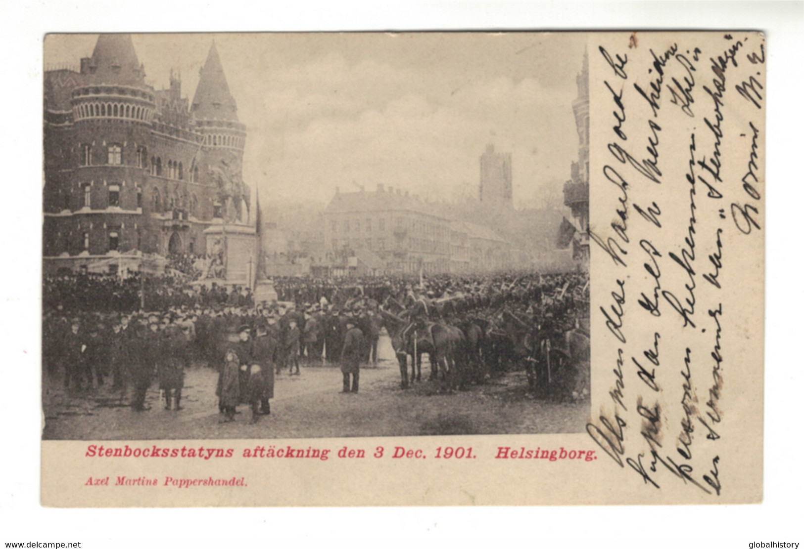 DG2892 - HELSINGBORG - STENBOCKSSTATYNS AFTÄCKNING 3 Dec. 1901 - LANGARATION STATUE - Schweden