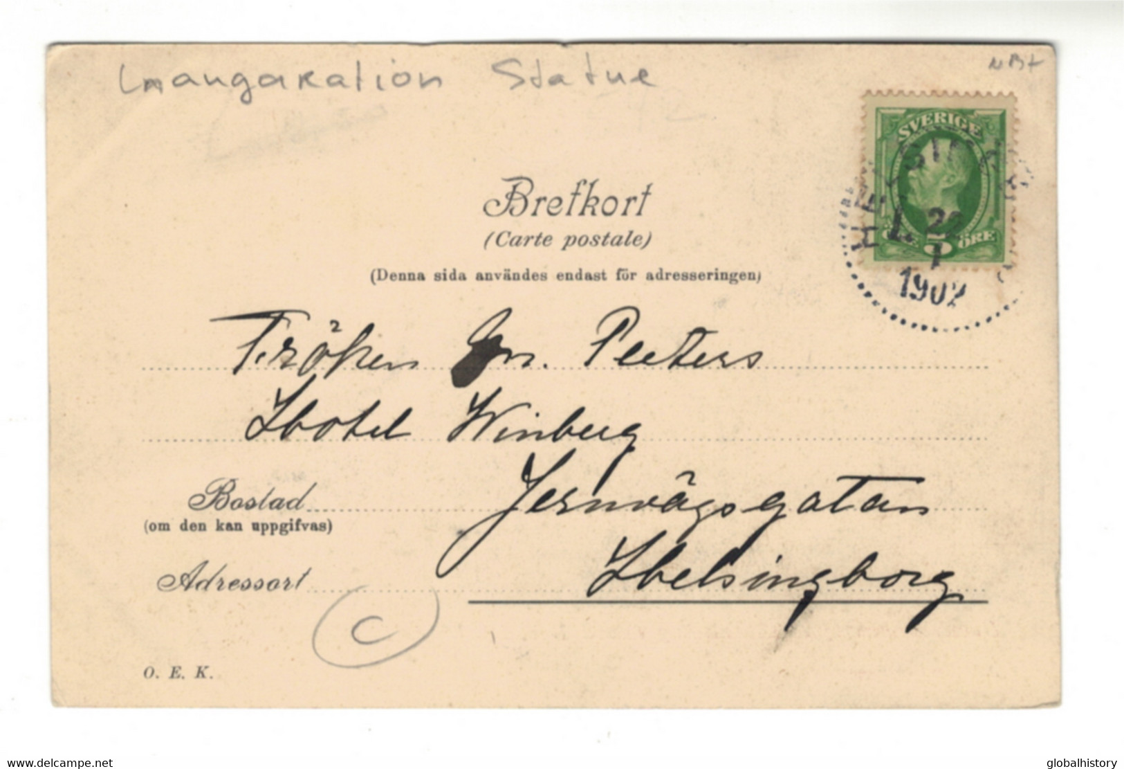 DG2892 - HELSINGBORG - STENBOCKSSTATYNS AFTÄCKNING 3 Dec. 1901 - LANGARATION STATUE - Suecia