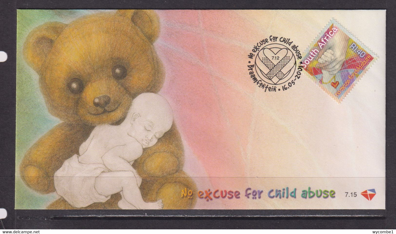 SOUTH AFRICA - 2001 No Excuse For Child Abuse FDC As Scan - Brieven En Documenten