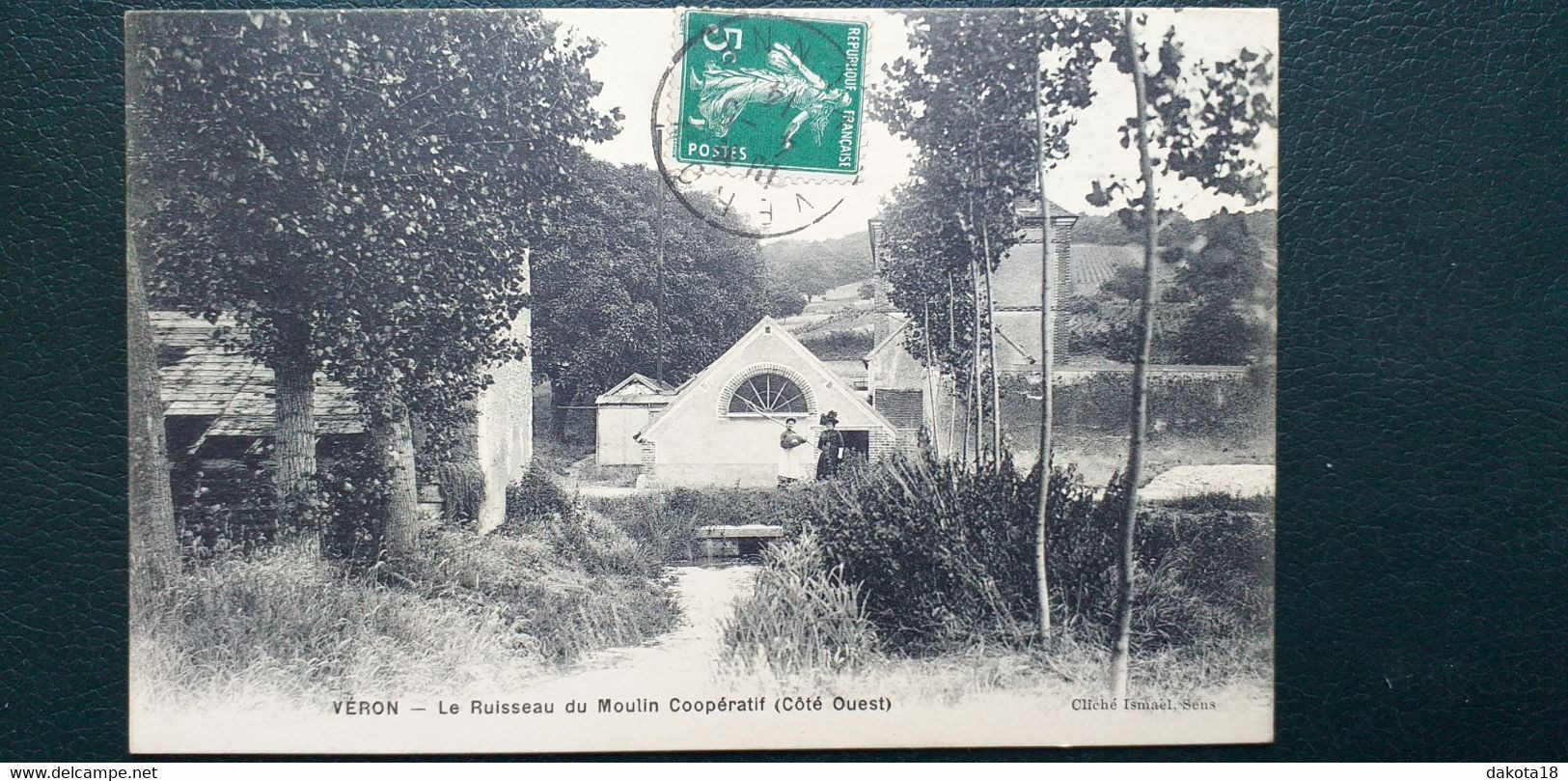 89 , Véron ,le Ruisseau Du Moulin Coopératif En 1914 - Veron