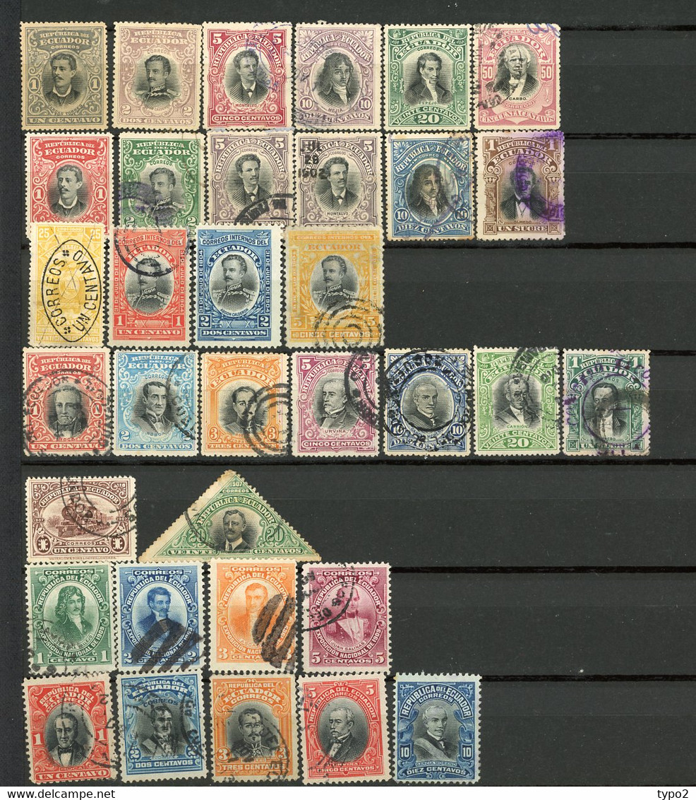 ECUADOR - COLLECTION DE 1865 A 1965 220 TIMBRES DIFFERENTS  TBE, BE  Lettre 100g 9 Scans - Ecuador