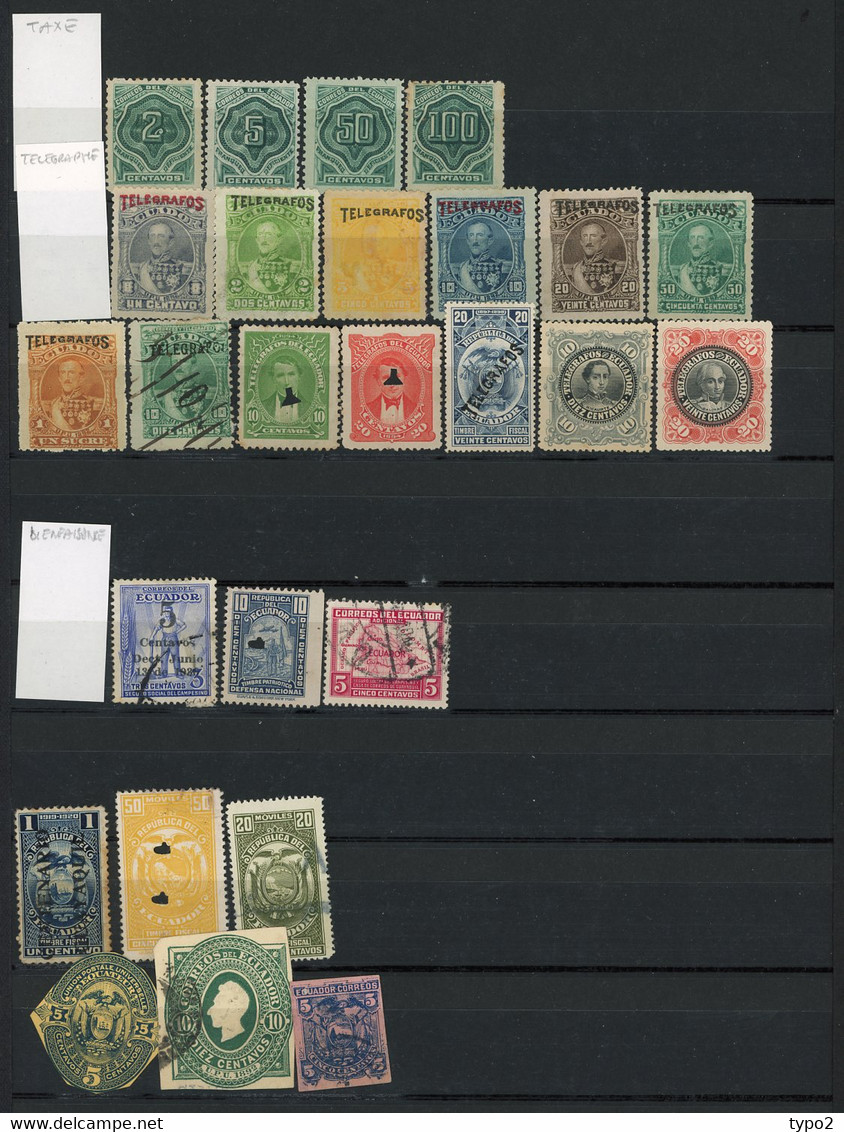 ECUADOR - COLLECTION DE 1865 A 1965 220 TIMBRES DIFFERENTS  TBE, BE  lettre 100g 9 scans