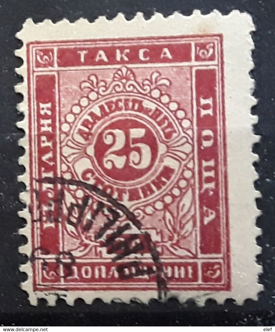 BULGARIA BULGARIE 1887 TAXE TAKCA Postage Due Yvert No 8, 25 S Carmin Dentele,  Obl TB - Segnatasse
