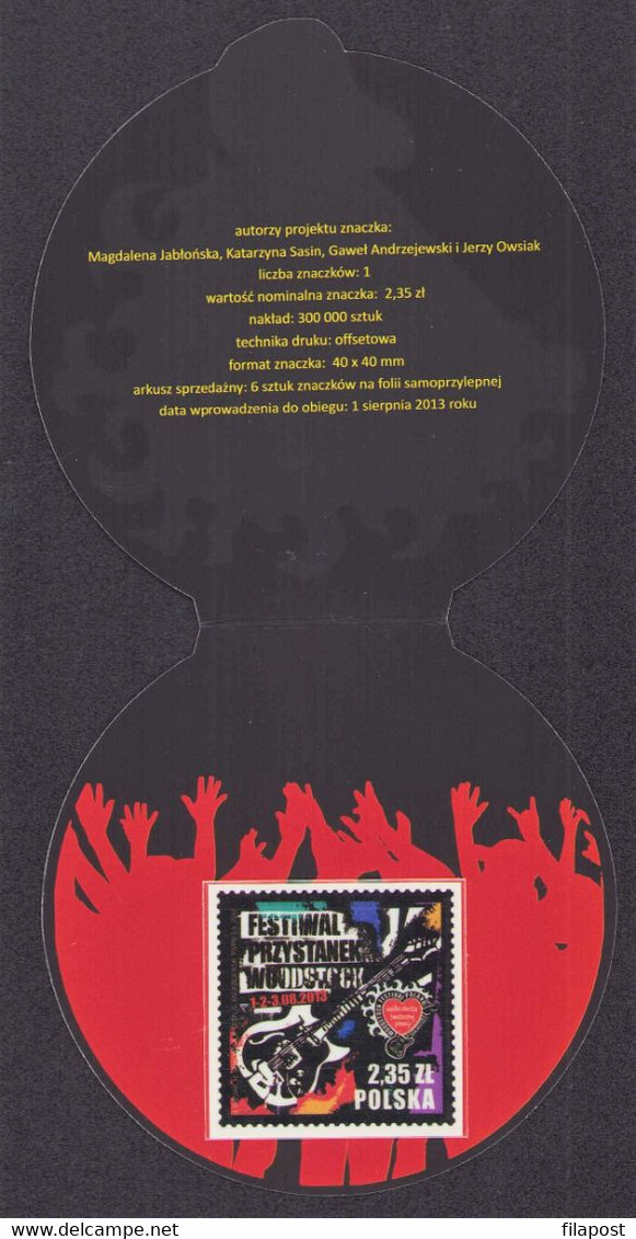 POLAND 2013 Mini Booklet / Woodstock Festival, Music, Art, Event, Stage, Great Orchestra Of Christmas Charity - Postzegelboekjes