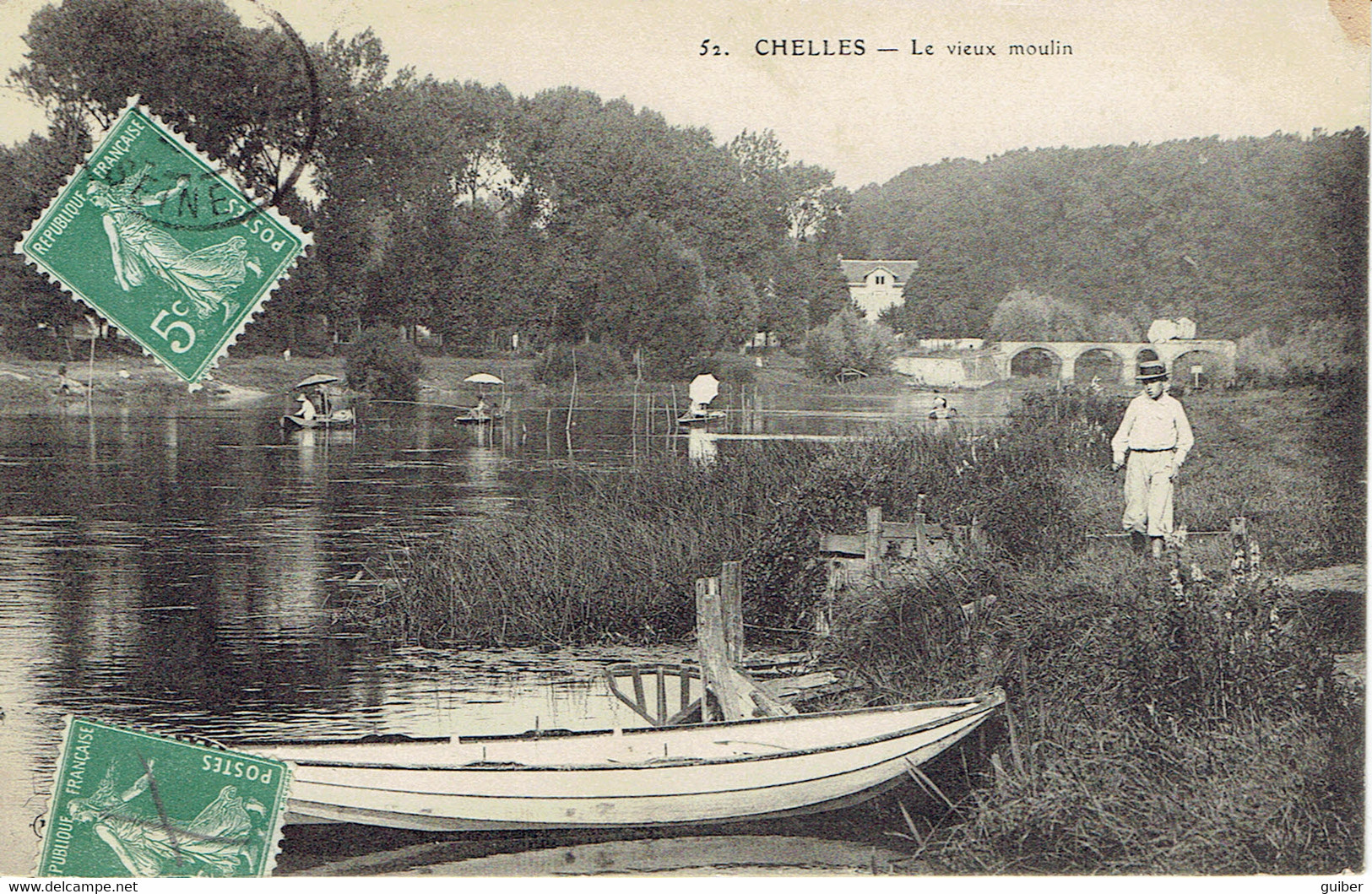 77 Chelles Le Vieux Moulin Animation  Barque De Pécheur - Chelles