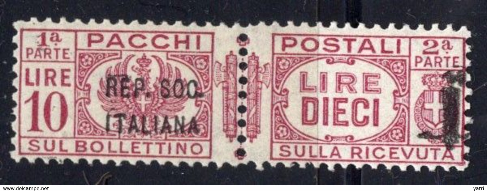 Repubblica Sociale (1944) - Pacchi Postali, 10 Lire ** - Colis-postaux
