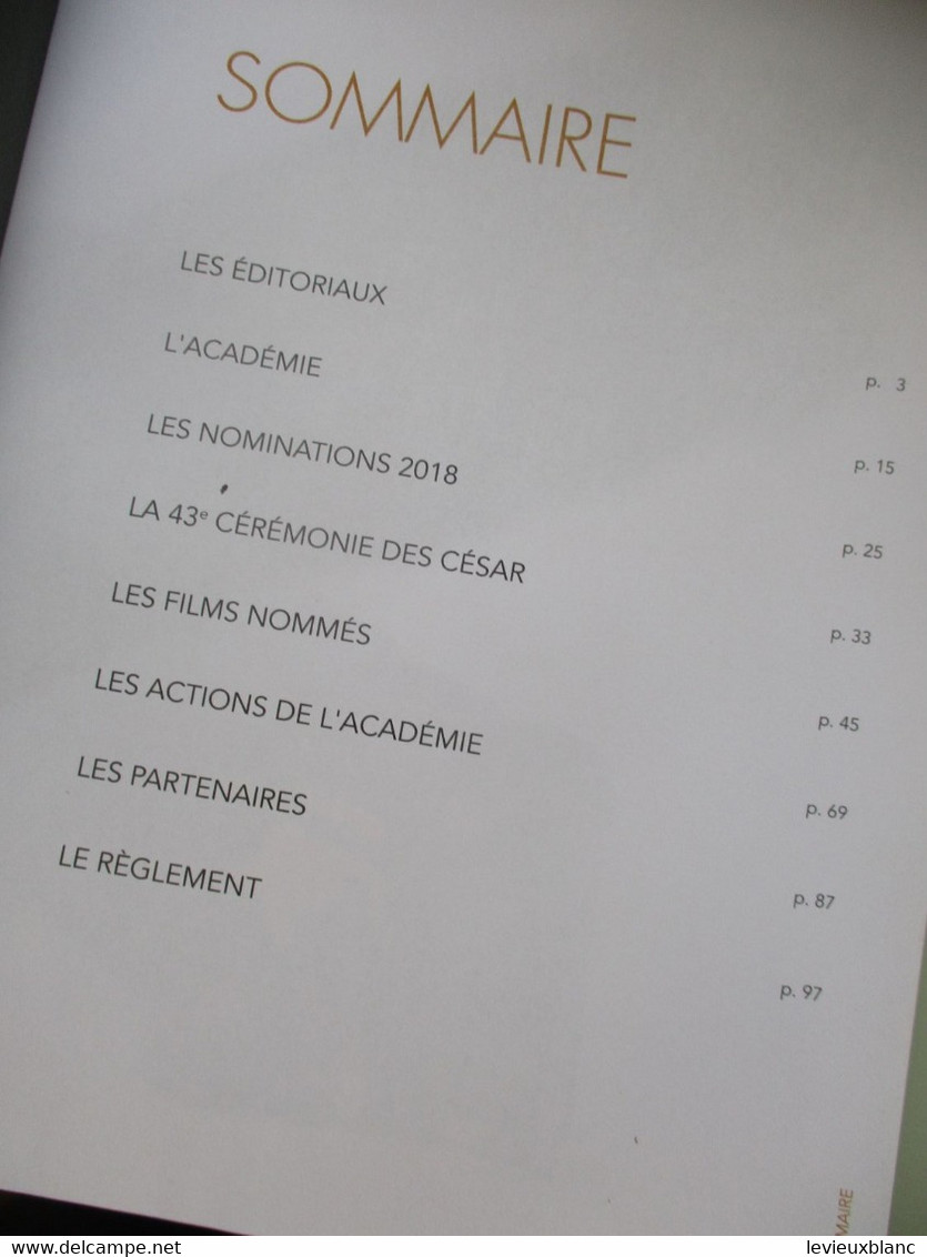 Cinéma/ Programme Officiel De Luxe/ Académie Des Arts Et Techniques Du Cinéma/43éme Cérémonie Des CESARS/2018 CIN125 - Programma's