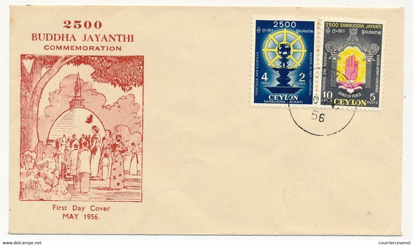 BRESIL - Env FDC - 2500 Buddha Jayanthi Commemoration - May 1956 - Sri Lanka (Ceilán) (1948-...)