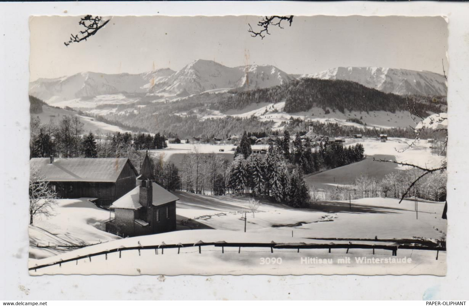 A 6952 HITTISAU, Dorfansicht 1961, Aptierter Stempel - Bregenzerwaldorte