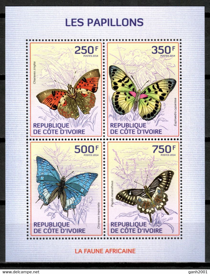 Ivory Coast 2014 Costa De Marfil / Butterflies MNH Mariposas Papillons Schmetterlinge / Id76  2-37 - Butterflies