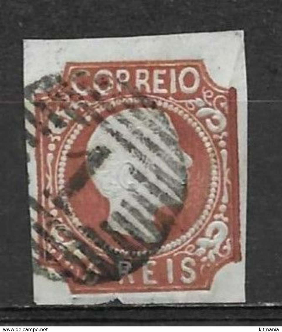 1855-1856 Portugal #5 D,Pedro V 5rs Brown Used Some Flaws - P1634 - Oblitérés