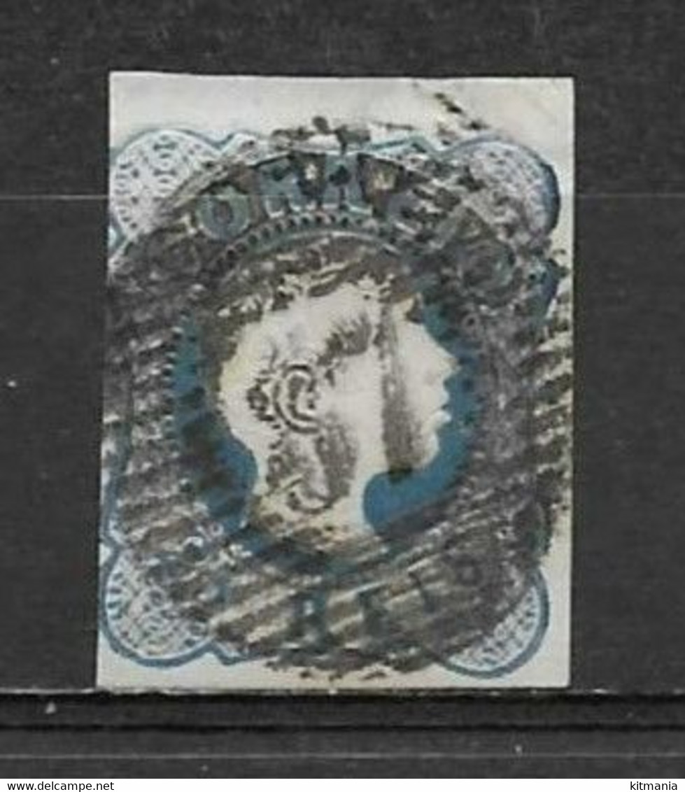 1855-1856 Portugal #6 D,Pedro V 25rs Blue #81 Figueira Da Foz- P1636 - Oblitérés