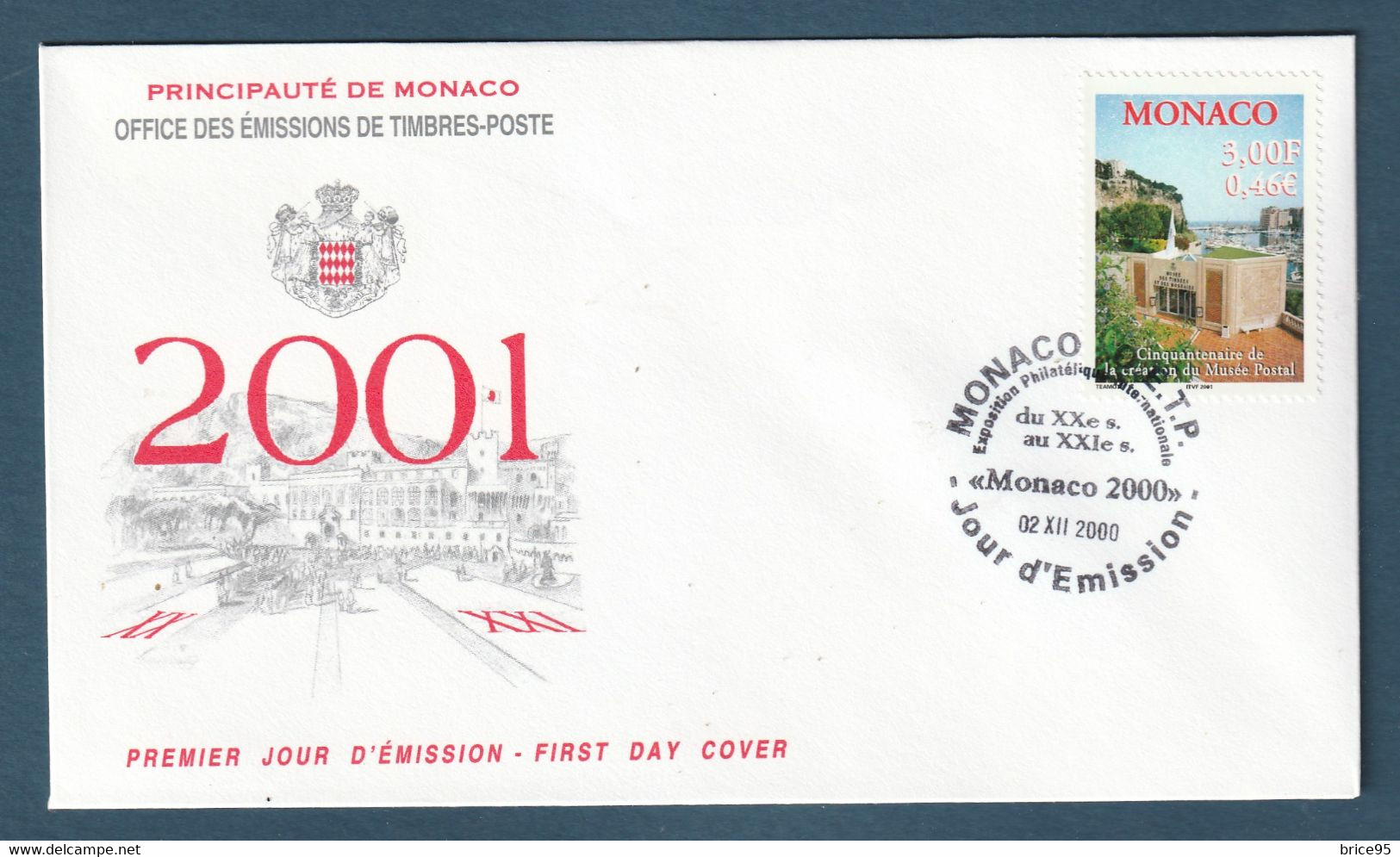 ⭐ Monaco - FDC - Premier Jour - YT N° 2279 - Musée Postal - 2000 ⭐ - FDC