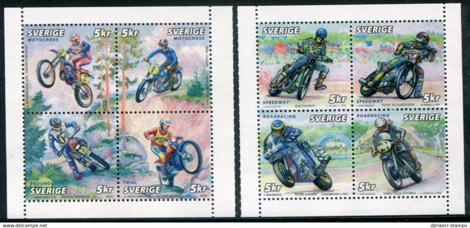 SWEDEN 2002 Motor Cycle Sports MNH / **.  Michel 2312-19 - Ungebraucht